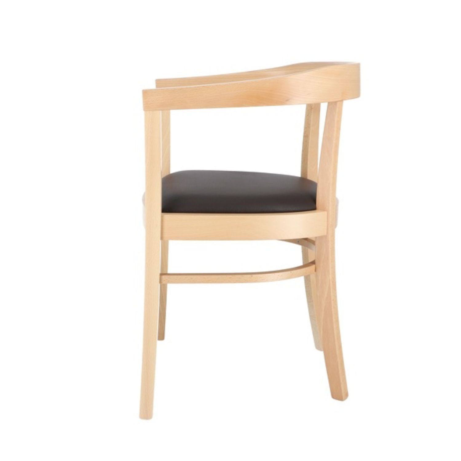 jankurtz Stuhl ARTHUR mit Armlehnen Designstuhl aus Holz mit Sitzfläche aus Leder