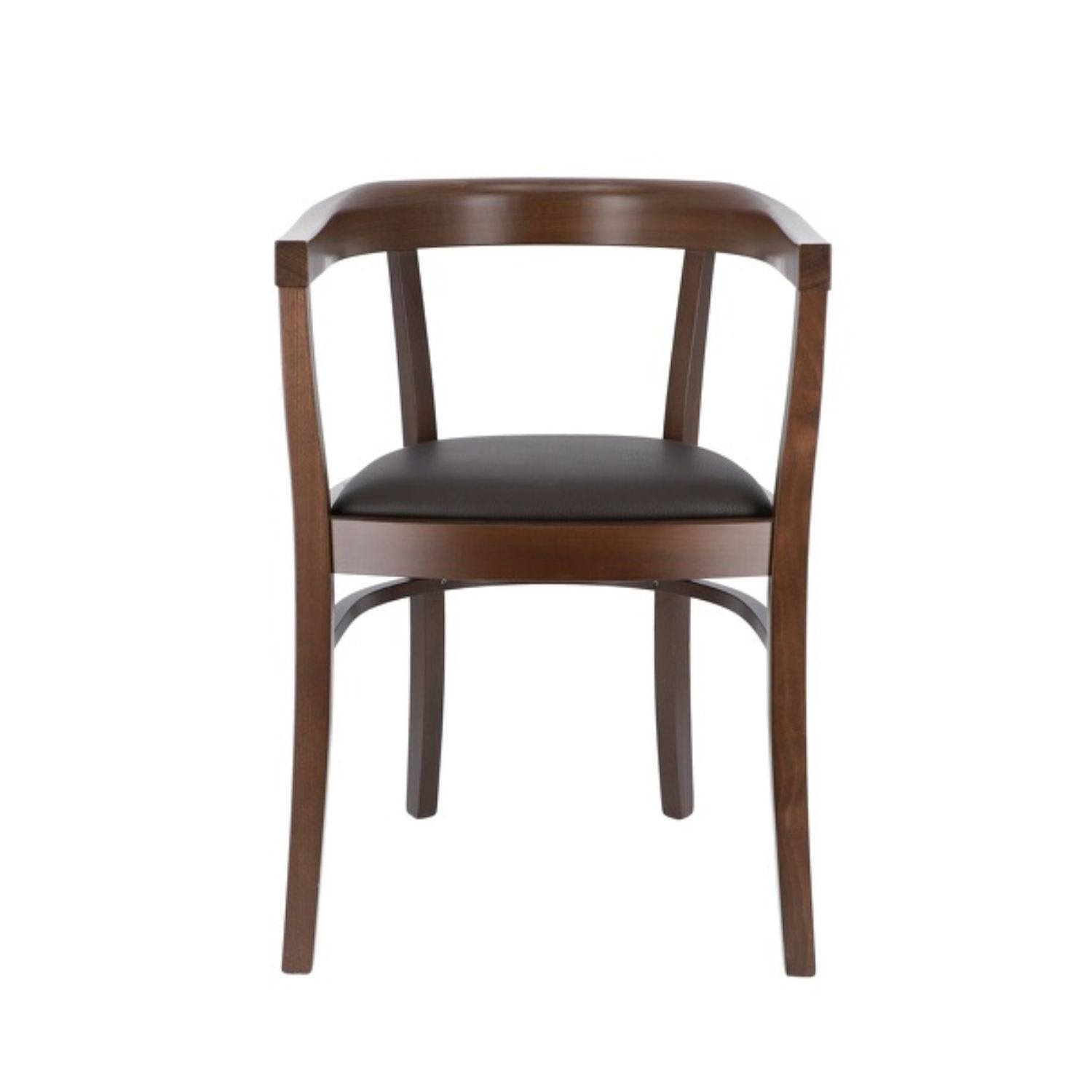 jankurtz Stuhl ARTHUR mit Armlehnen Designstuhl aus Holz mit Sitzfläche aus Leder