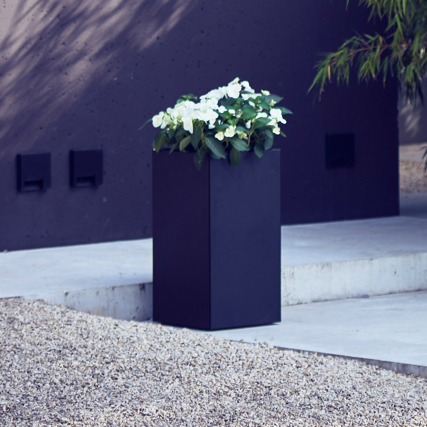 jankurtz Vase PLANTER schwarz Höhe 40cm Blumenkübel mit Rollen und Einlegeboden