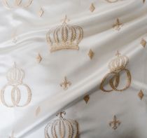 Glööckler Deko Jacquard mit Kronen und Lilien Meterware