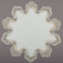 Solesse Tischwäsche Spitzendeckchen 45cm rund Luna sekt anis