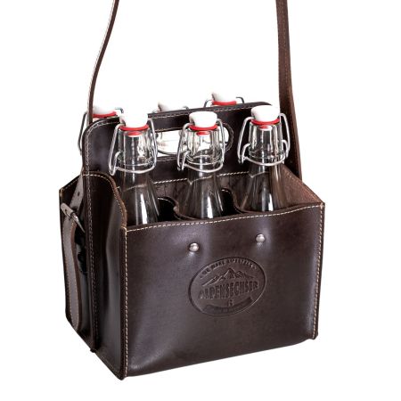 ALPENLEDER Getränketasche ALPENSECHSER-Harness Chocolate