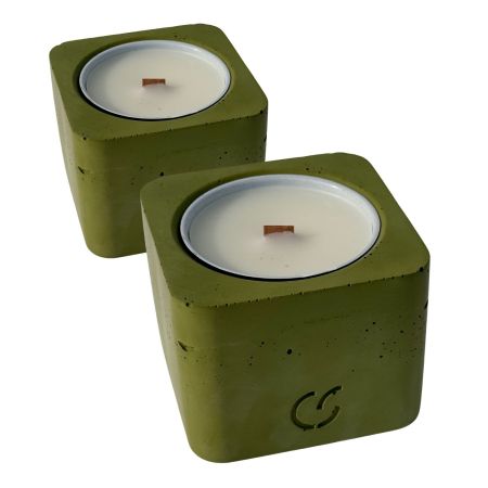 CS-Beton Tischfeuer VARIO ODORE 2er Set bambus-grün