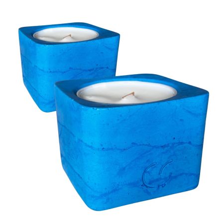 CS-Beton Tischfeuer VARIO ODORE 2er Set karibik-blau