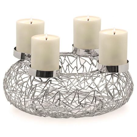 EDZARD Adventskranzleuchter Milano Ø 53cm vernickelt