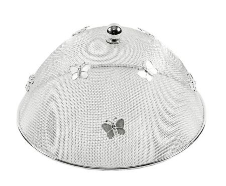 EDZARD Schutzhaube Butterfly versilbert anlaufgeschützt Höhe 16 cm  Ø 30 cm
