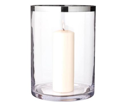 EDZARD Windlicht Molly Platinglas Höhe 39 cm Ø 29 cm