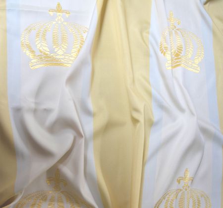 Glööckler Deko Jacquard Streifen-Design mit Krone Meterware