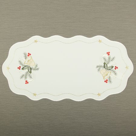 Plauener Spitze Weihnachtsdecke Glocke 23x46cm