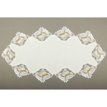 Plauener Spitze Weihnachtsdecke Glocke 40x80cm