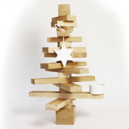 Raumgestalt Mini Bausatz für einen Baum Lamellen aus Eiche hell inkl. Dekoset