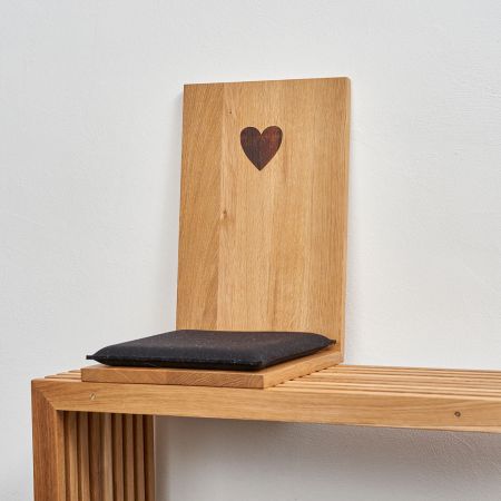 Raumgestalt Rückenlehne mit Herz Eiche geölt