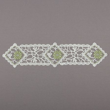 Solesse Tischwäsche Spitzenband Set 2 Stück sekt grün