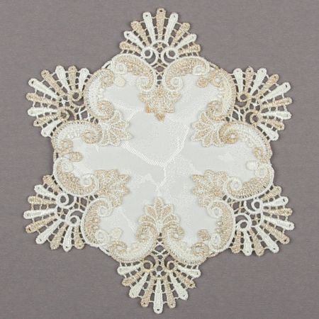 Solesse Tischwäsche Spitzendeckchen Set 2 Stück Julia sekt anis