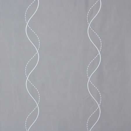 Store Gardinenstoff Alexandria Stickerei Welle weiß Höhe 290cm