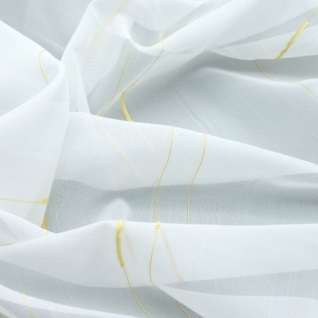 Store Vorhangstoff Bamberg Längsstreifen weiß gelb Höhe 300cm