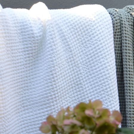 jankurtz Decke ALBA Baumwolle weiß