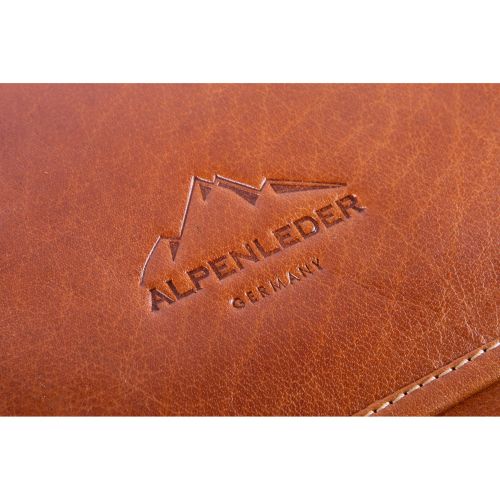 ALPENLEDER Rucksack BOZEN cognac Büffelkalbsleder handgefertigt, Schultergurte verstellbar