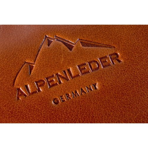 ALPENLEDER Rucksack MERAN cognac Büffelkalbsleder handgefertigt, Tragegriff und Schulterriemen