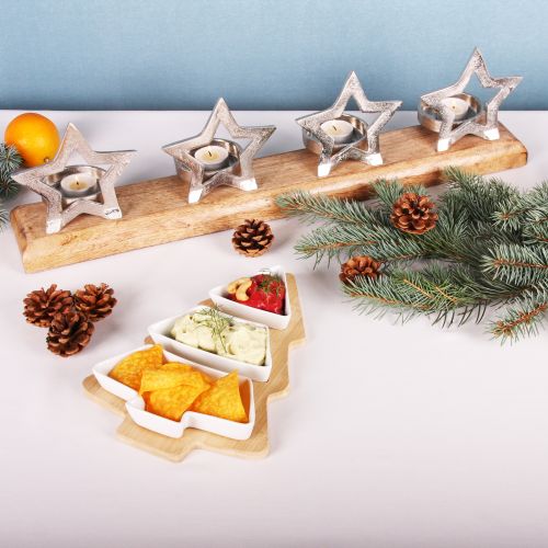 Adventsgesteck Stern Dekor Mango Holz Metall 