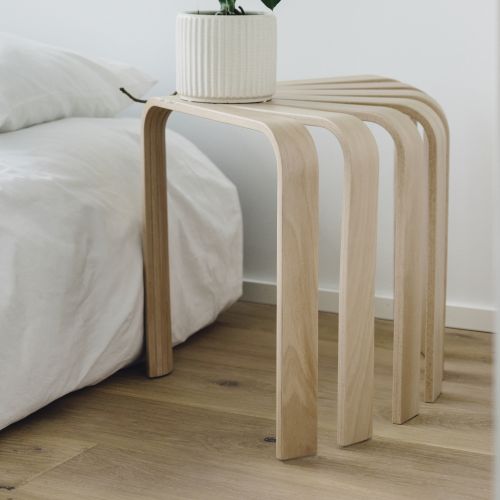 BEdesign Designhocker FAN natur multifunktionaler Hocker & Beistelltisch