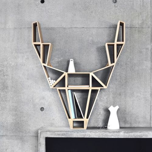 BEdesign Wandregal DEER Eiche Designregal aus Holz