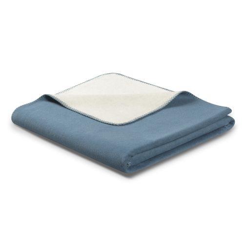 Biederlack Wohndecke DUO COTTON 150x200cm blau