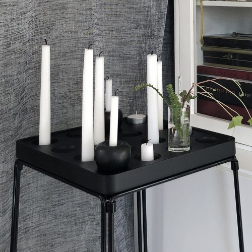 Born in Sweden Stumpastaken Kerzenhalter groß schwarz aus recyceltem Aluminium Designer Jonas Torstensson