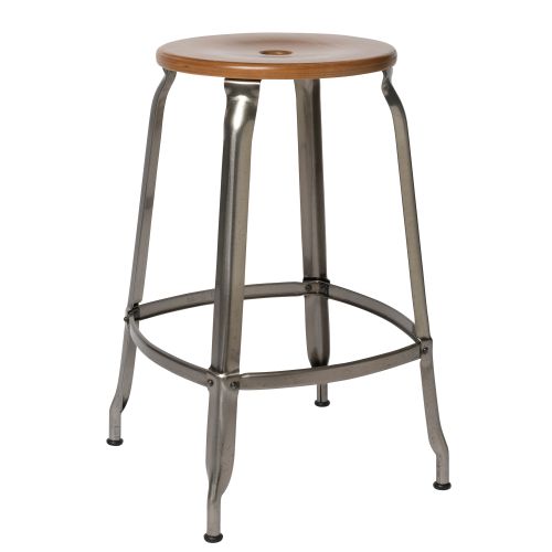 CHAISES Nicolle Barhocker caramel stahlgrau