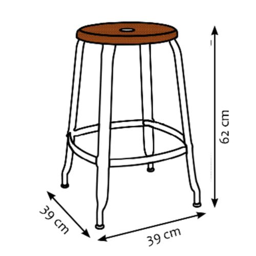 CHAISES Nicolle Barhocker caramel verkehrsweiss Sitzhöhe 62cm Holz caramel und Metall White weiss