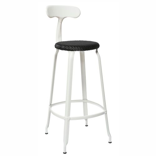 CHAISES Nicolle Barstuhl black Loom verkehrsweiss