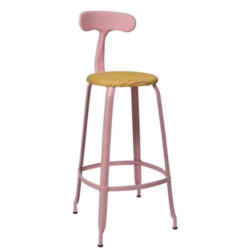 CHAISES Nicolle Barstuhl natural Loom hellrosa