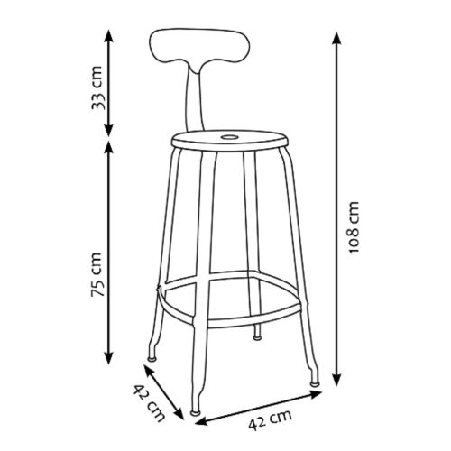 CHAISES Nicolle Barstuhl verkehrsweiss Sitzhöhe 75cm Metall White weiss