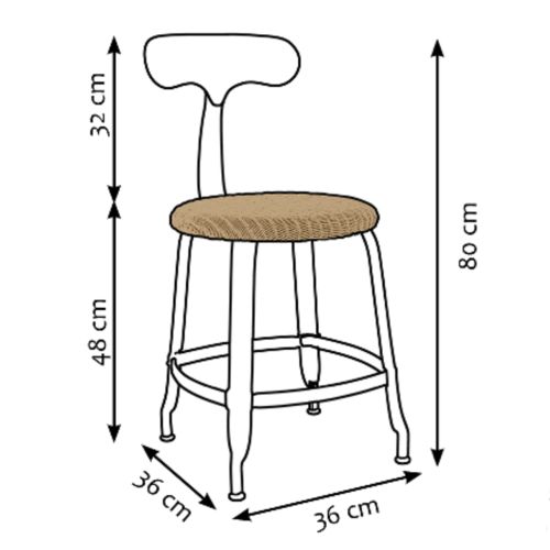 CHAISES Nicolle Stuhl natural Loom verkehrsweiss Sitzhöhe 48cm Loom natural und Metall White weiss