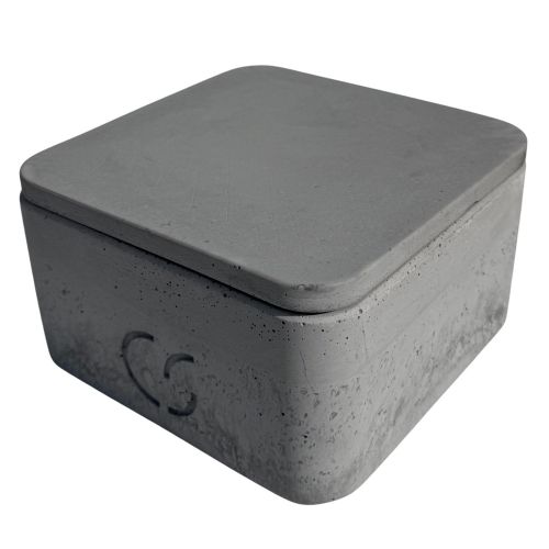 CS-Beton Tischfeuer FLAT betongrau 16 cm eckig In- und Outdoor-Deko mit Betonabdeckung