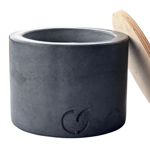 CS-Beton Tischfeuer PLAIN dunkelgrau 16 cm rund