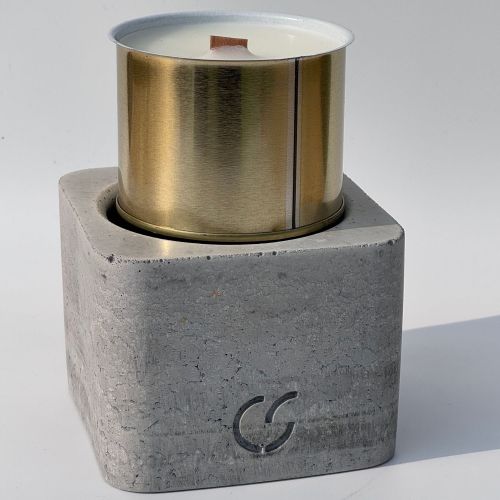 CS-Beton Tischfeuer VARIO ODORE 2er Set betongrau Betondeko mit austauschbarer Wachsdose