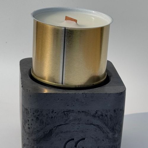 CS-Beton Tischfeuer VARIO ODORE 2er Set dunkelgrau Betondeko mit austauschbarer Wachsdose