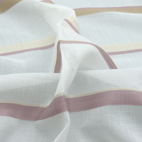 Colorado Transparent Store Querstreifen 100% PES rosa beige B:148cm