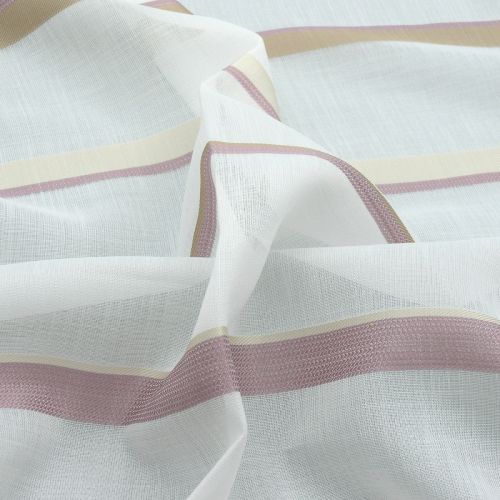 Colorado Transparent Store Querstreifen 100% PES rosa beige B:148cm