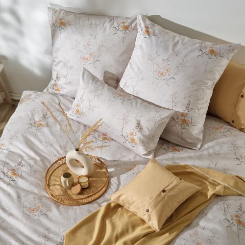 Curt Bauer Bettwäsche Mako Satin Softly pure Bettbezug mit Kissen gedruckt merzerisiert