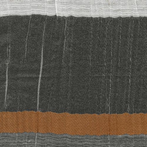 Dekostoff Vorhangstoff Michigan Crash Querstreifen braun Breite 140cm halbtransparent