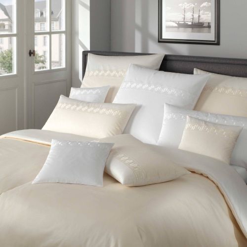 Elegante Bettwäsche Mako Satin EL GRECO weiß Bettbezug mit Kissenhülle