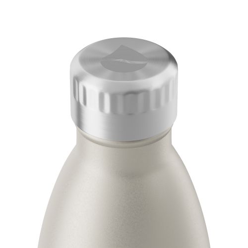 FLSK Trinkflasche Edelstahl champagne Inhalt 1l Thermosflasche Trinköffnung 3,4cm in Geschenkbox