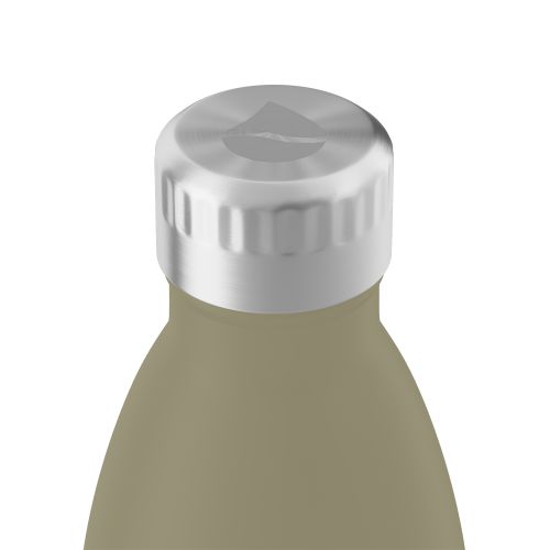 FLSK Trinkflasche Edelstahl khaki Inhalt 1l Thermosflasche Trinköffnung 3,4cm in Geschenkbox