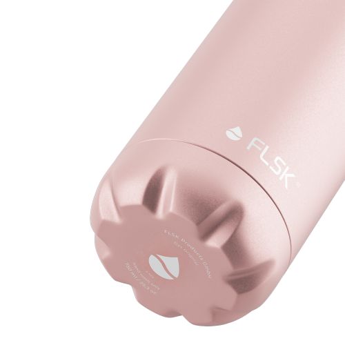 FLSK Trinkflasche Edelstahl rosegold Inhalt 1l Thermosflasche Trinköffnung 3,4cm in Geschenkbox