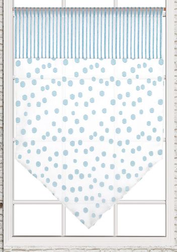 Fertiggardine mit Pünktchen Streifen türkis Breite 60 cm Höhe 90 cm