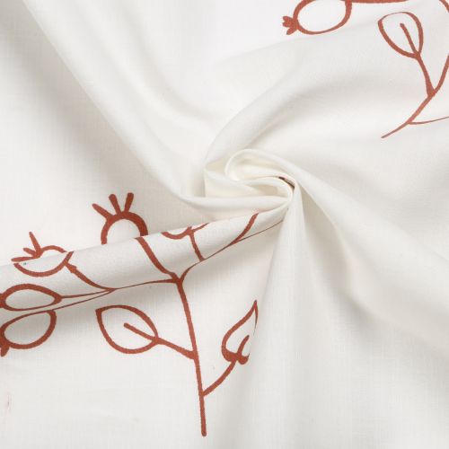 Gerster Bio-Baumwoll-Vorhang Bine rosenholz Dekoschal mit Kräuselband und Stangendurchzug GOTS zertifiziert
