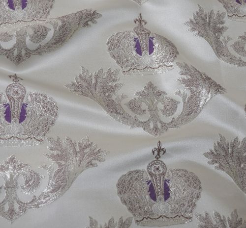 Glööckler Deko Jacquard mit Kronen Meterware