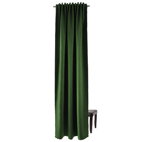 HOMING Vorhang mit verdeckten Schlaufen Galdin grün Uni-Verdunkler